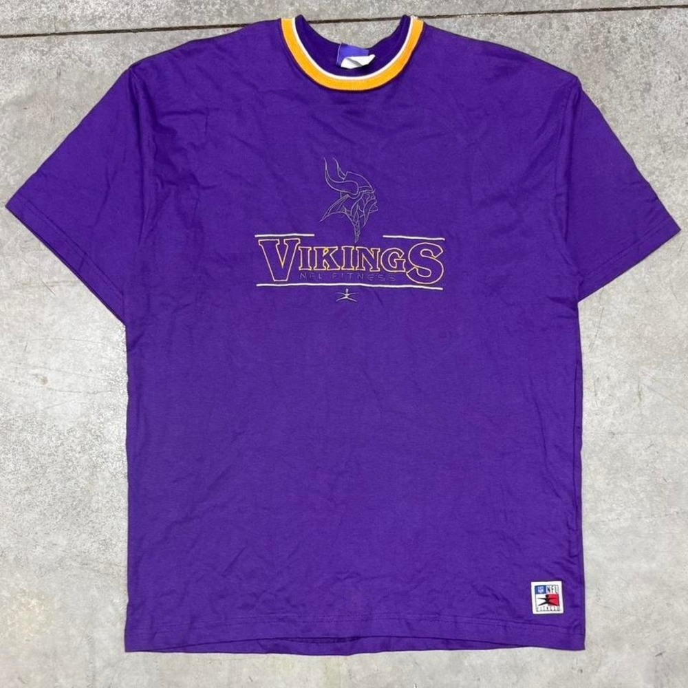 Minnesota Vikings NFL Vintage 90s NFL Fitness Embroidered Crewneck T Shirt Sz XL
